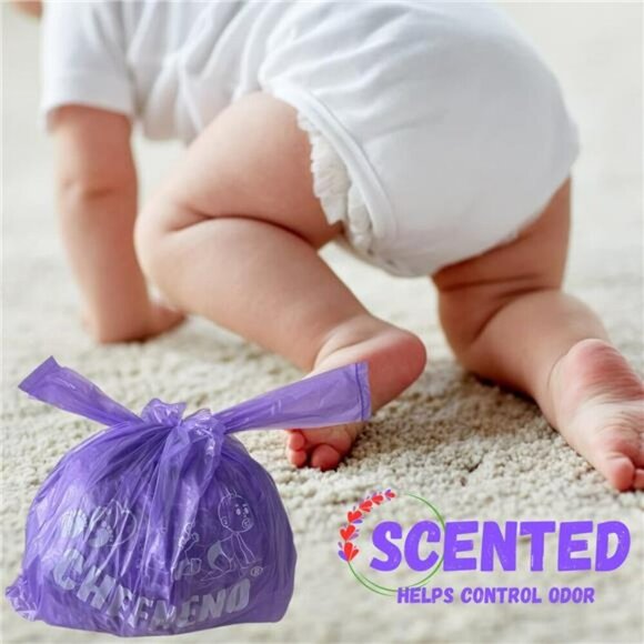 Disposable Diaper Bags 600 Count Baby Powder Scented Poop Waste Sack - Picture 3 of 8